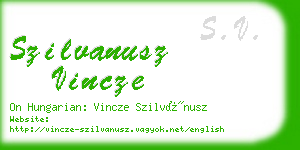 szilvanusz vincze business card
